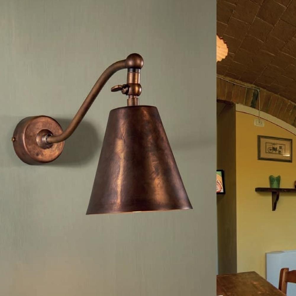 rustikalny mosadz lievik lampa nastenne svietidlo vintage anticove talianske toskansky obyvacka sedliacky dom lampy kuchyna spalna rustikalne starozinne klasicke osvetlenie lameridiana interier imas florencia.jpg